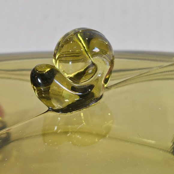 Vintage Duncan and Miller Patio Chartreuse Rectangular Snail Accented Candy Dish - Picture 3 of 11